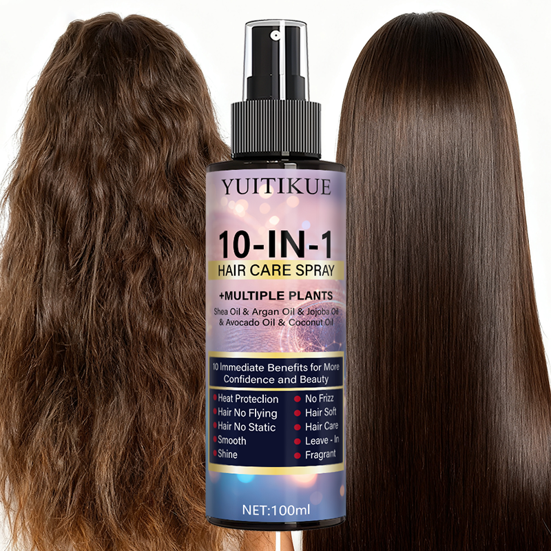 Heat Protectant Spray - YUITIKUE 10-in-1 Hair Care Spray |
