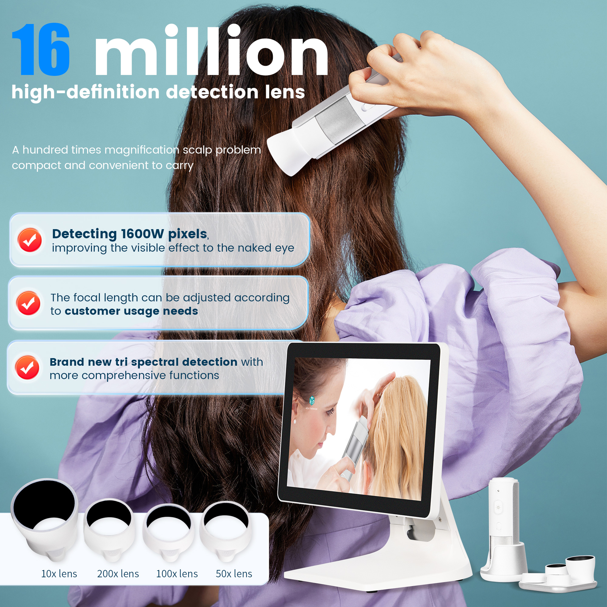 HD Scalp Hair Analyzer Profess - Hair Care In Salon ulasan dan harga