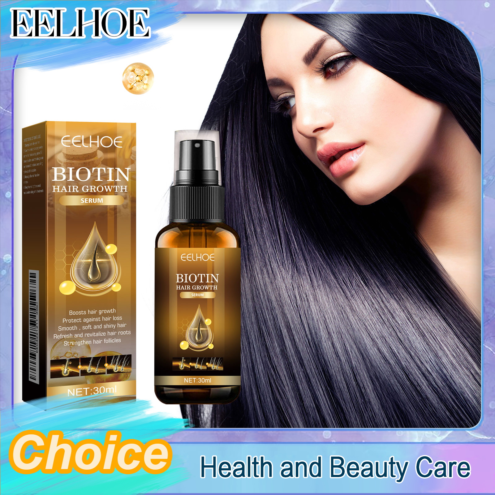 Eelhoe Biotin Hair Growth Spra - Hair Care For Hair Fall ulasan dan harga