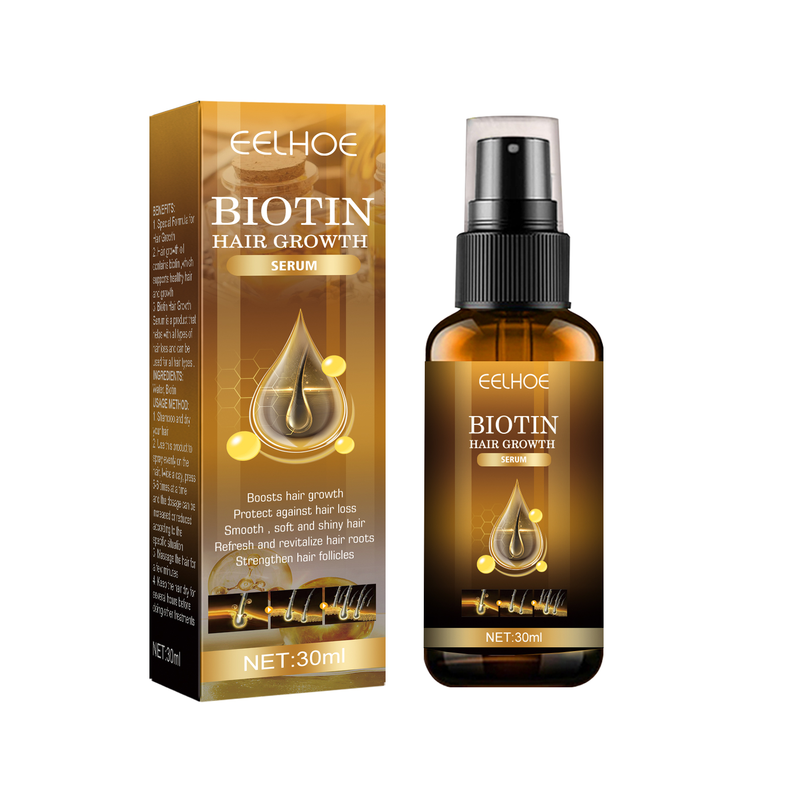 Eelhoe Biotin Hair Growth Spra - Hair Care For Hair Fall ulasan dan harga