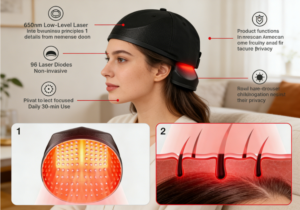 Red Light Therapy Cap for Hair - Hair Care For Hair Fall ulasan dan harga