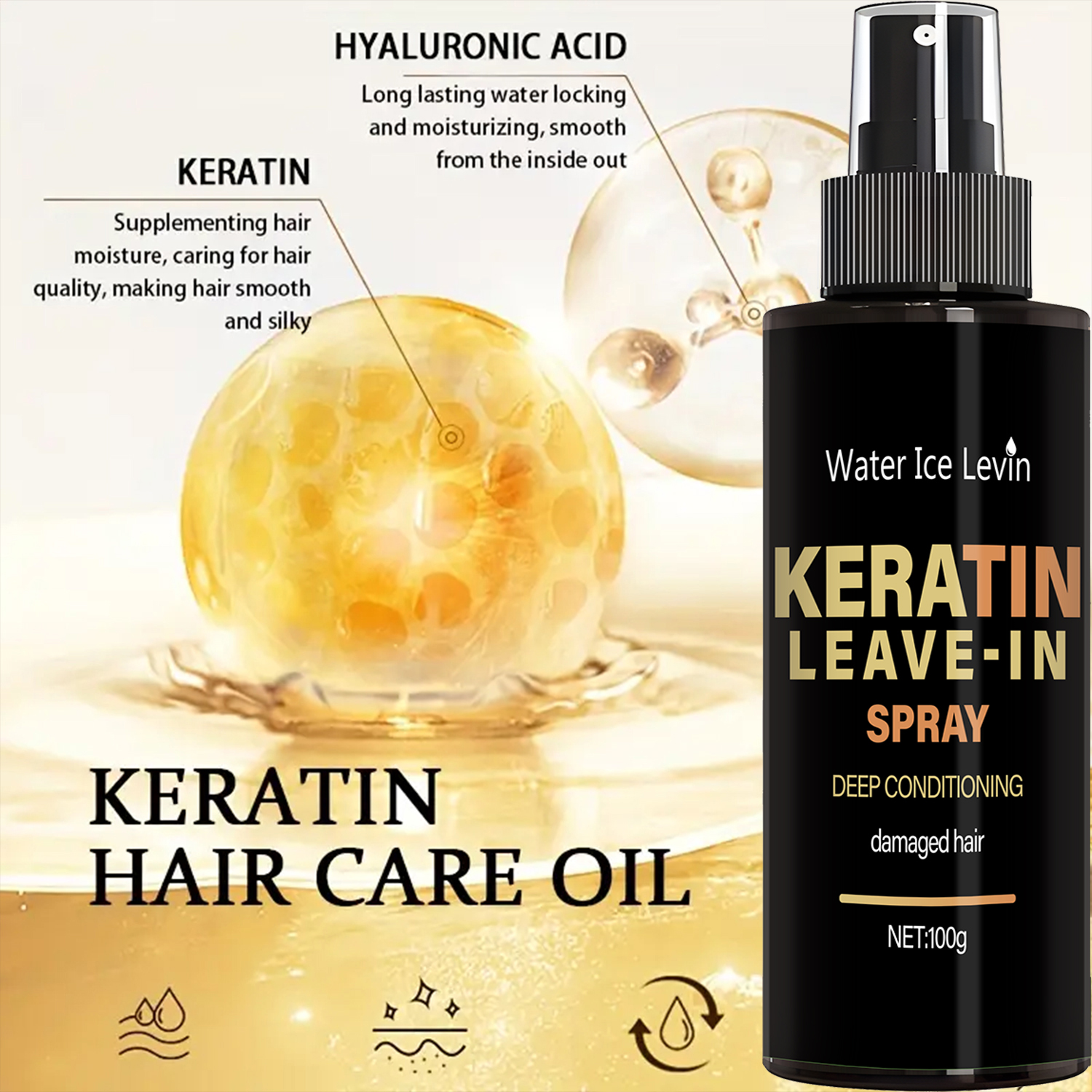 Keratin & Biotin Leave-In Spra - Heat Protectant Spray ulasan dan harga