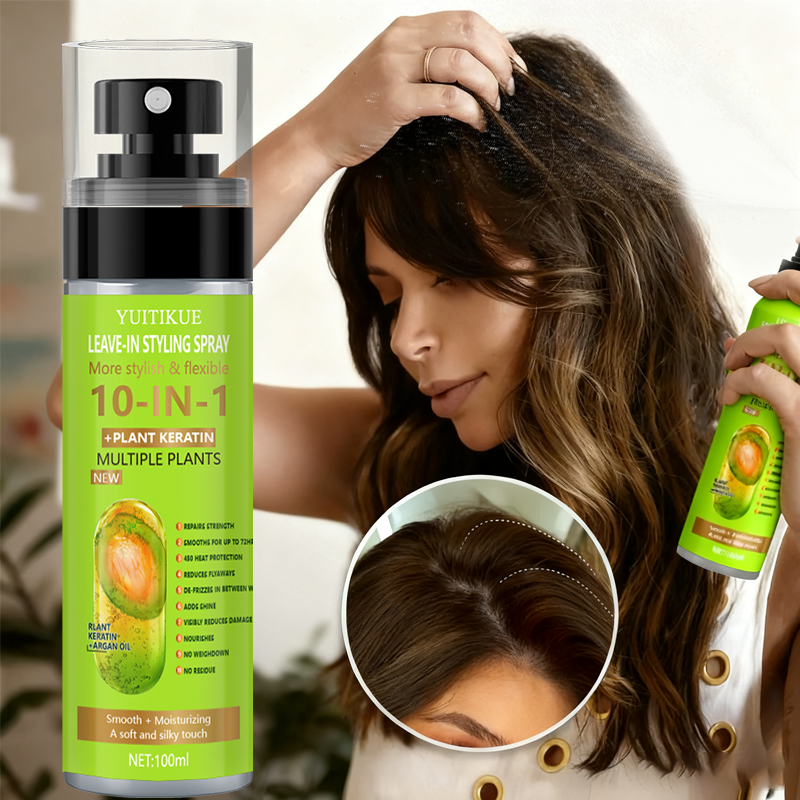 10-in-1 Plant Keratin Leave-In - Heat Protectant Spray ulasan dan harga