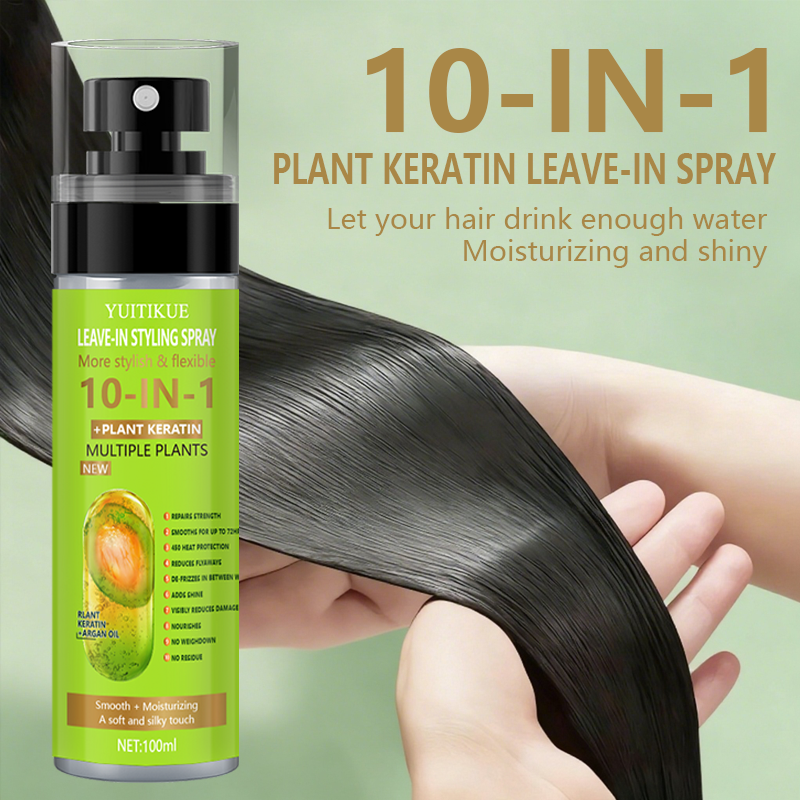 10-in-1 Plant Keratin Leave-In - Heat Protectant Spray ulasan dan harga