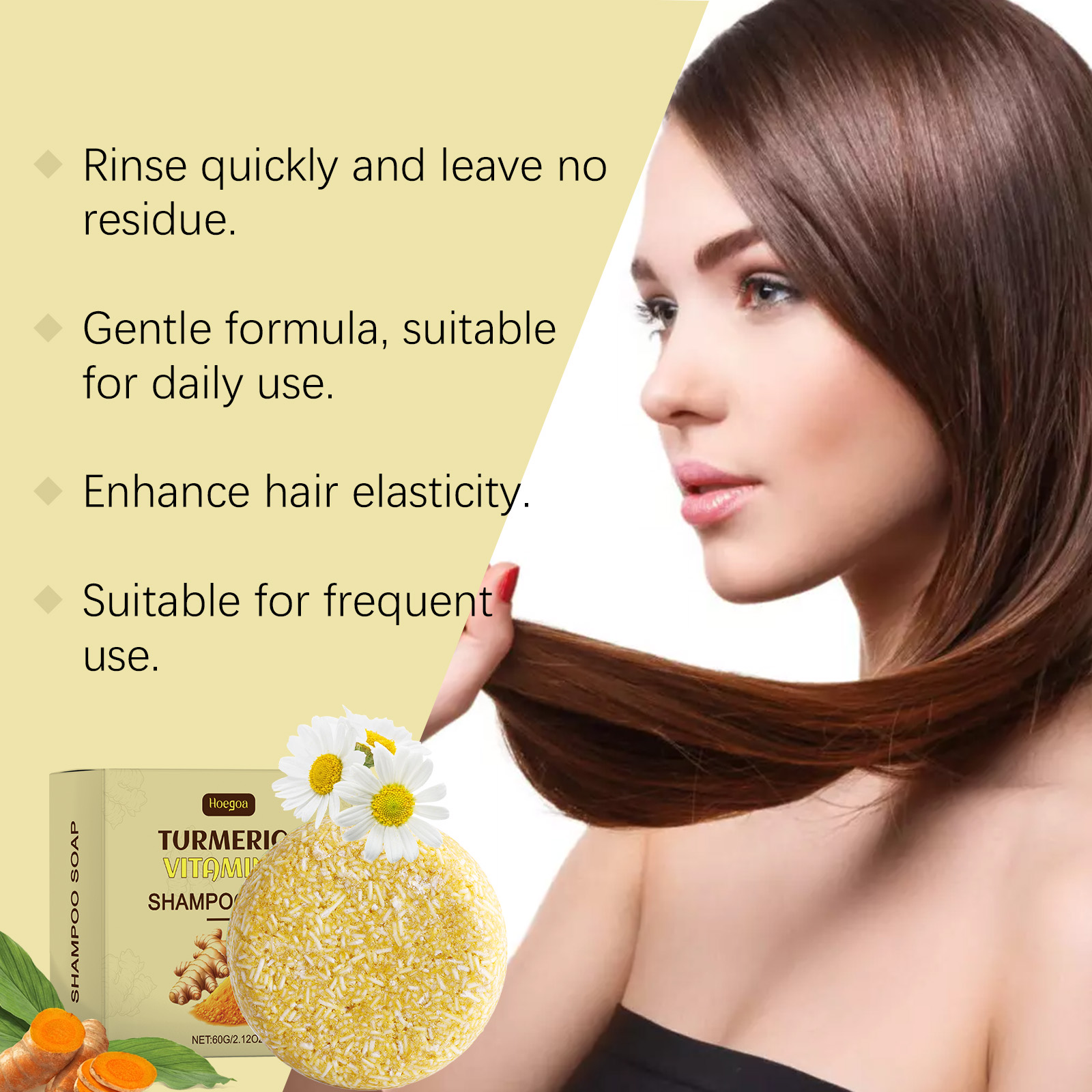 HOEGOA 60G Shampoo Soap Nouris - Hair Care For Hair Fall ulasan dan harga